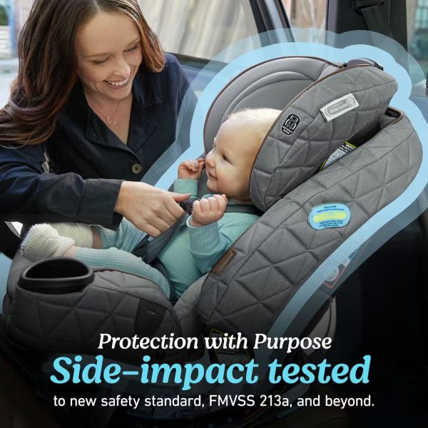 【$9.90 Year-End Clearance | Last Day Only】Graco® Premier 4Ever® DLX Extend2Fit® SnugLock® 4-in-1 Car Seat featuring Anti-Rebound Bar, Midtown™ Collection